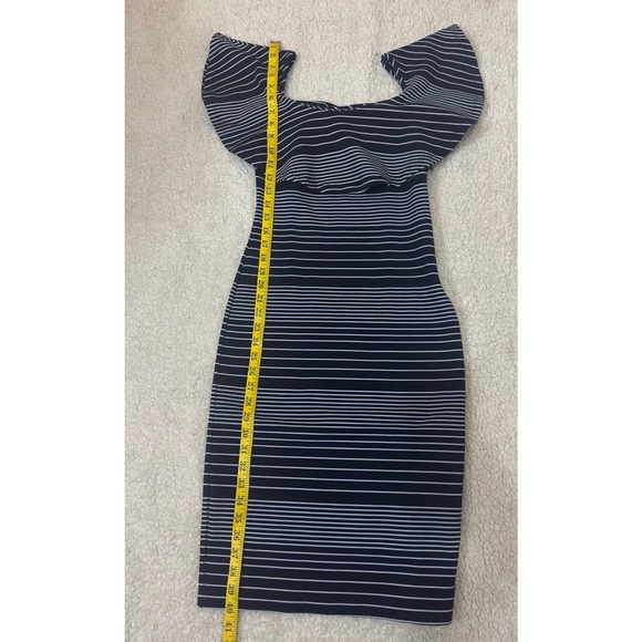 NWOT ROMEO+JULIET COUTURE Elegant Striped Black and White Dress - Picture 8 of 12